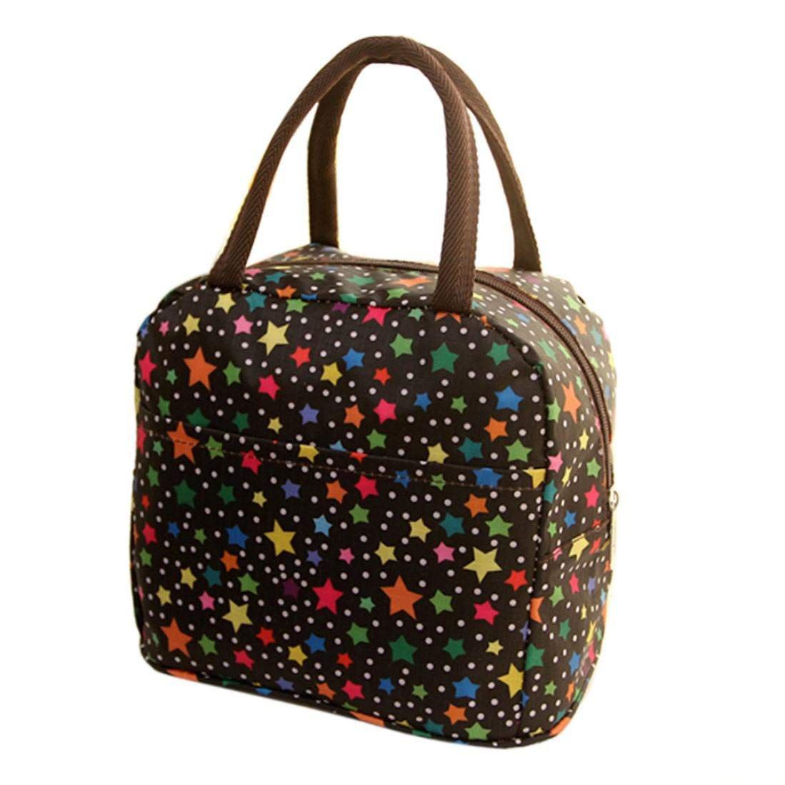 Freshness Lunch Bag Thermal Insulated Lunch Box Tote Bento Pouch Lunch Container Cool Bag Star - ebowsos