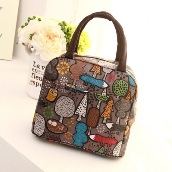 Freshness lunch bag Thermal insulated lunch box Tote Bento Pocket Lunch Container Cooler Bag Brown - ebowsos