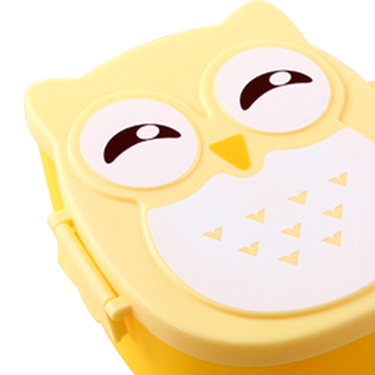 Fun Life Bento box Cartoon cute owl Bento Lunch meal box tableware yellow - ebowsos