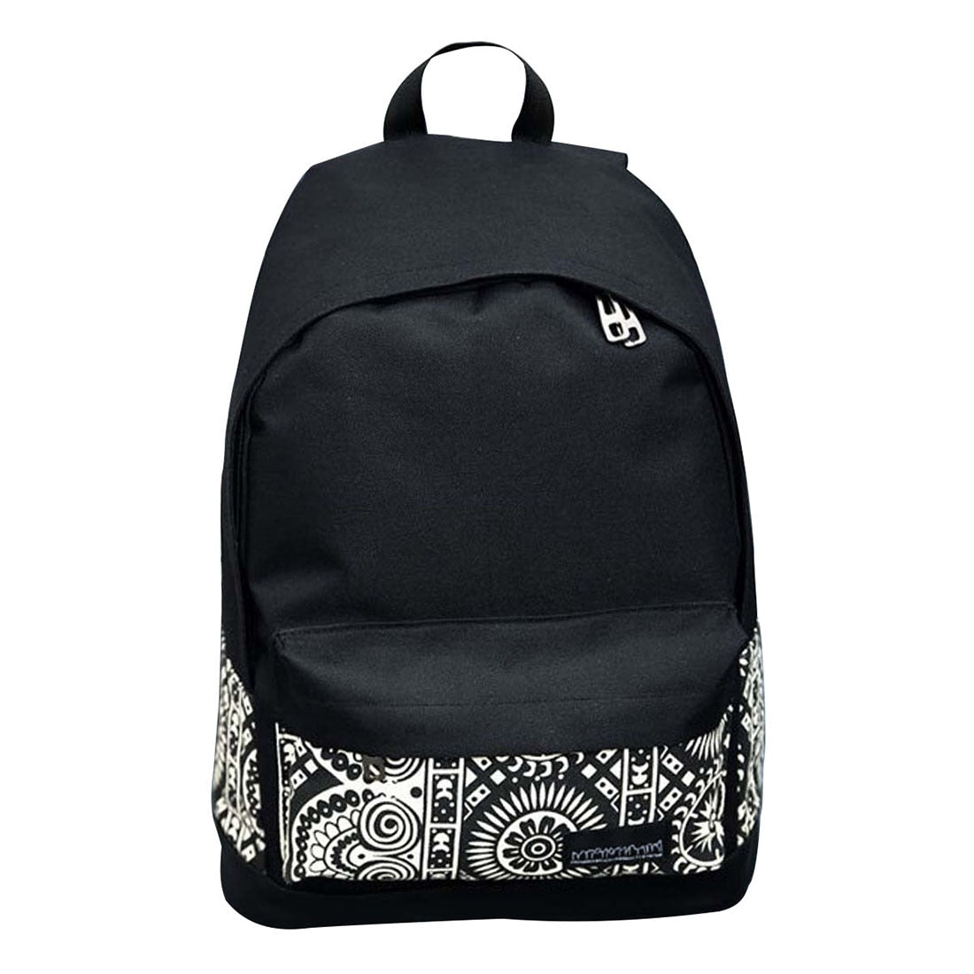 Girls Women Canvas School Bag Travel Backpack Satchel Shoulder Bag Rucksack Black 4 - ebowsos