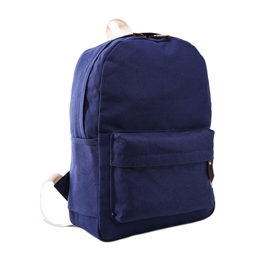 Girls Women Canvas School Bag Travel Backpack Satchel Shoulder Bag Rucksack LOT #6 Black - ebowsos