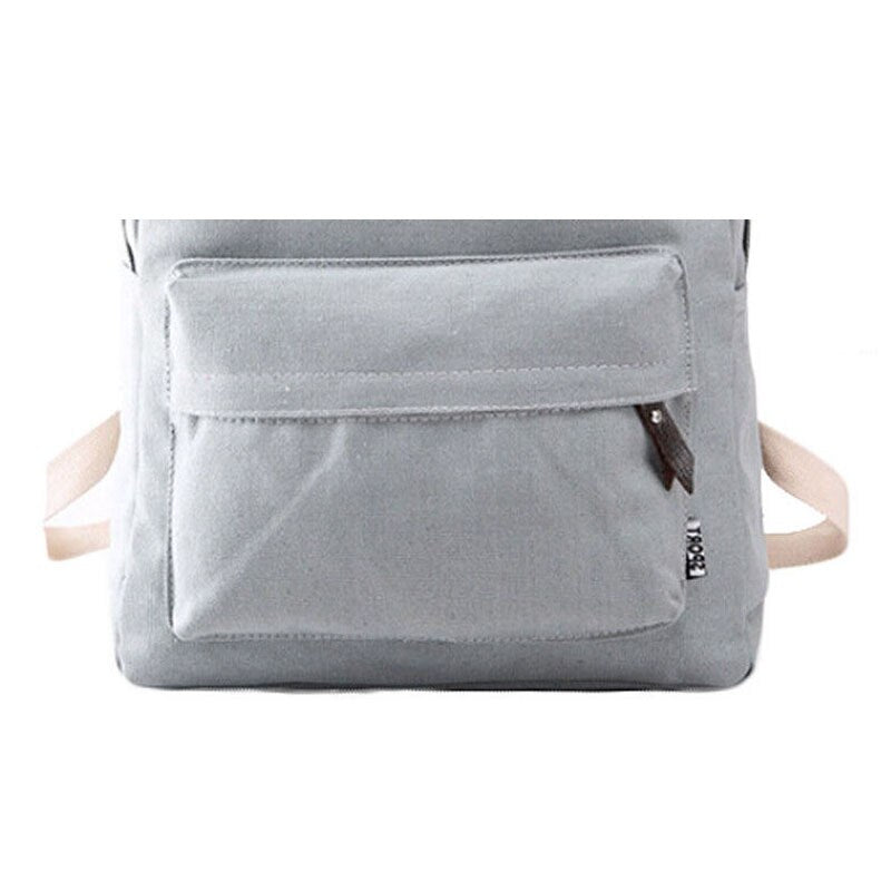 Girls Women Canvas School Bag Travel Backpack Satchel Shoulder Bag Rucksack LOT #6 Gray - ebowsos