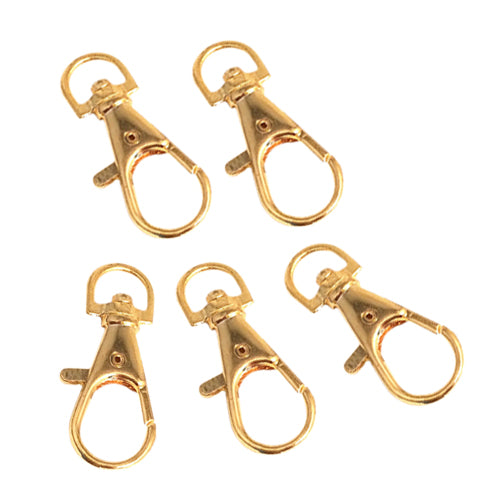 Gold Tone Metal Handbag Strap Ornament Swivel Snap Hook 5 Pcs - ebowsos