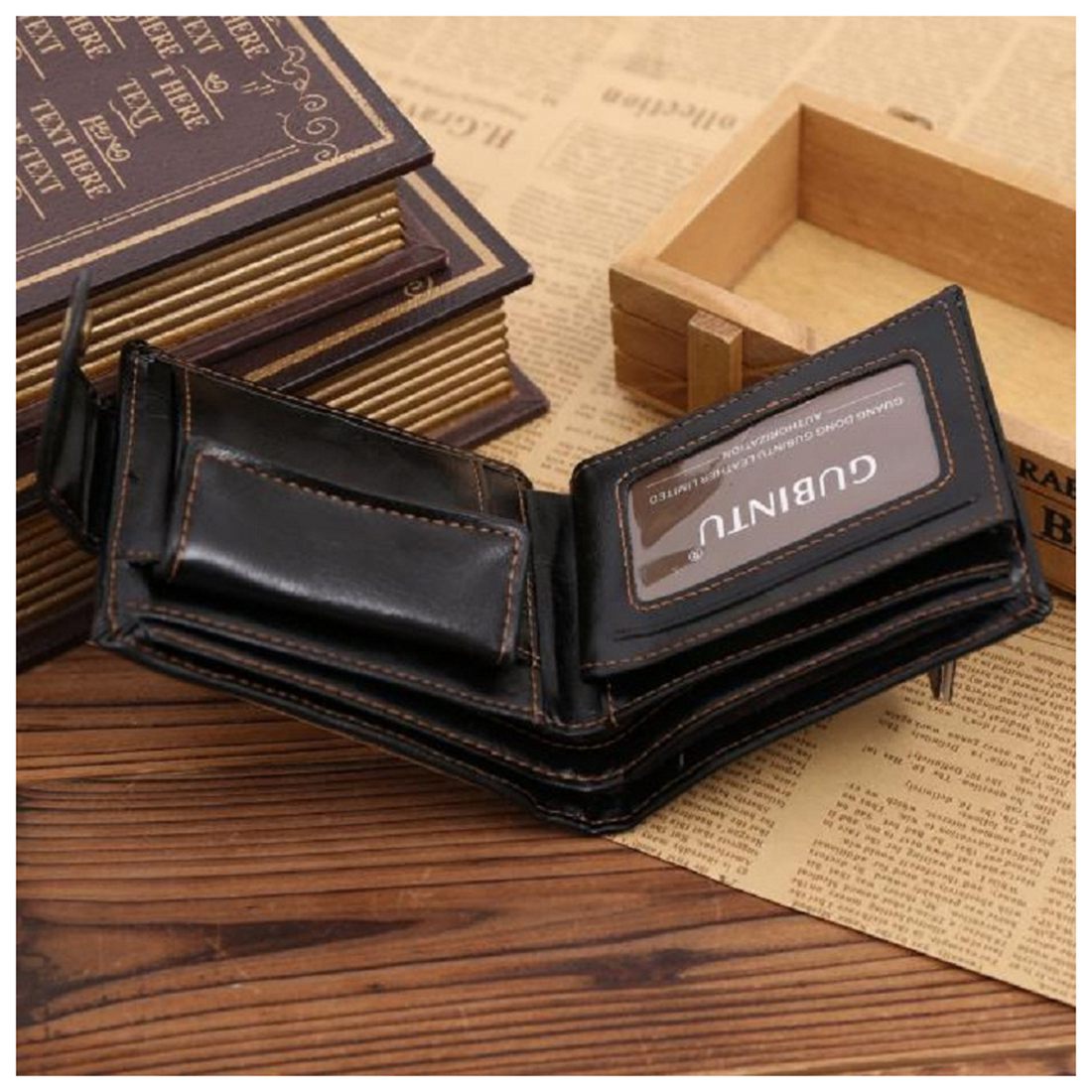 Gubintu Men's New Fashion High Quality Mini Zipper Wallet Male Pu Leather Card Cash Receipt Bags Holder Boys Clutch Purse - ebowsos