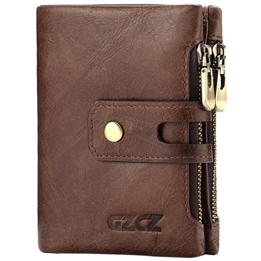 Gzcz Genuine Leather Women Short Style Wallet New Design Vintage Purse Hasp Walet Zipper Purses Card Holder - ebowsos