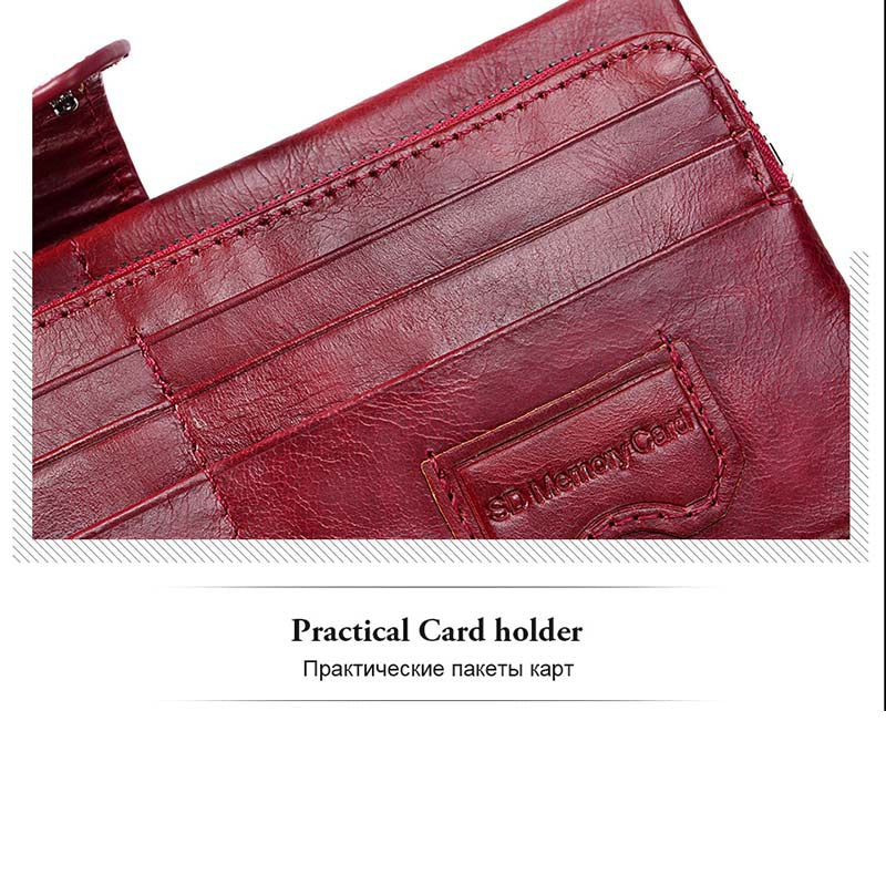 Gzcz Women Wallet Genuine Leather Female Long Clutch Lady Money Bag Magic Zipper Coin Purse - ebowsos