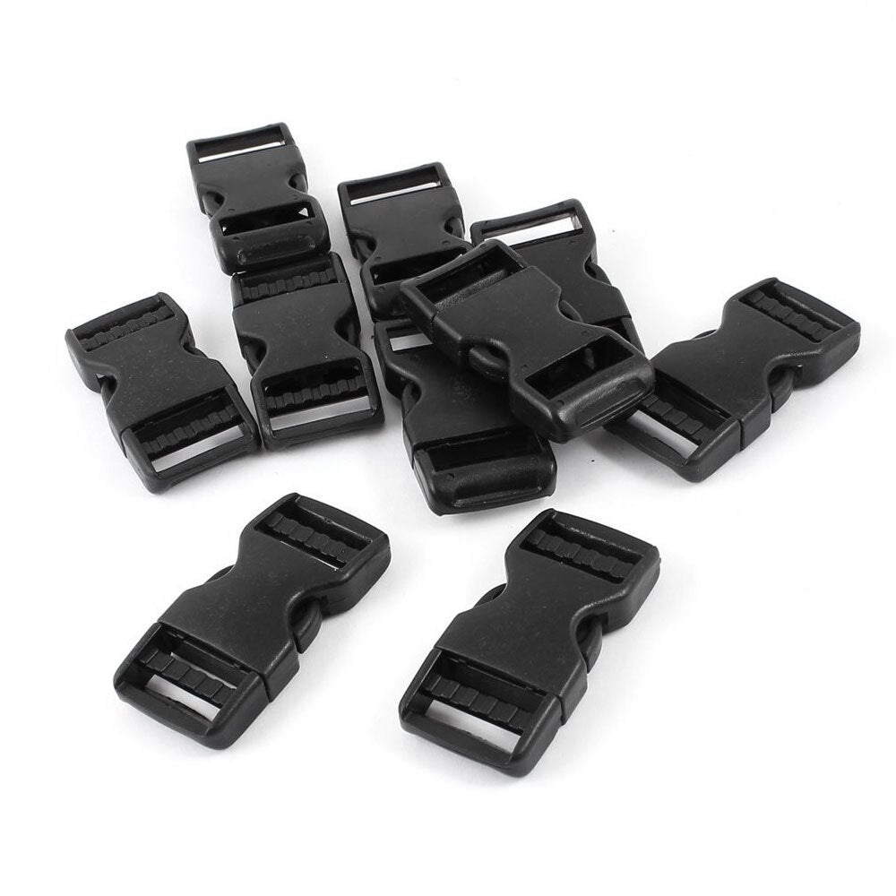 Hard Plastic Buckle Backpack Closure Fast 10 pieces Black - ebowsos