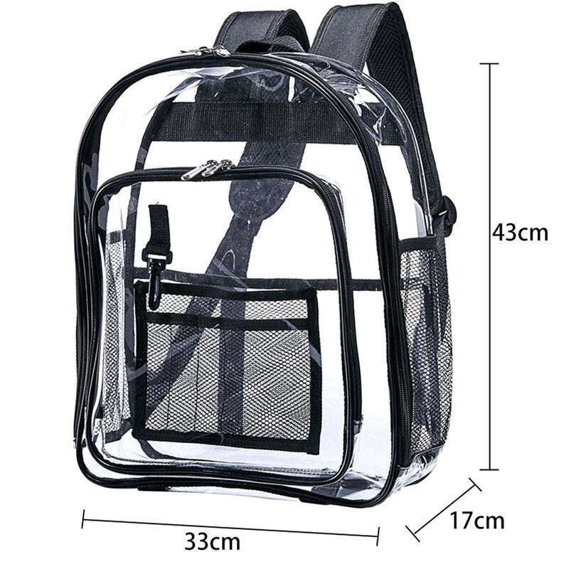 Heavy Duty Clear Backpack,Security Transparent School Backpack,See Through Bookbag For Work, Security Check And Travel - ebowsos