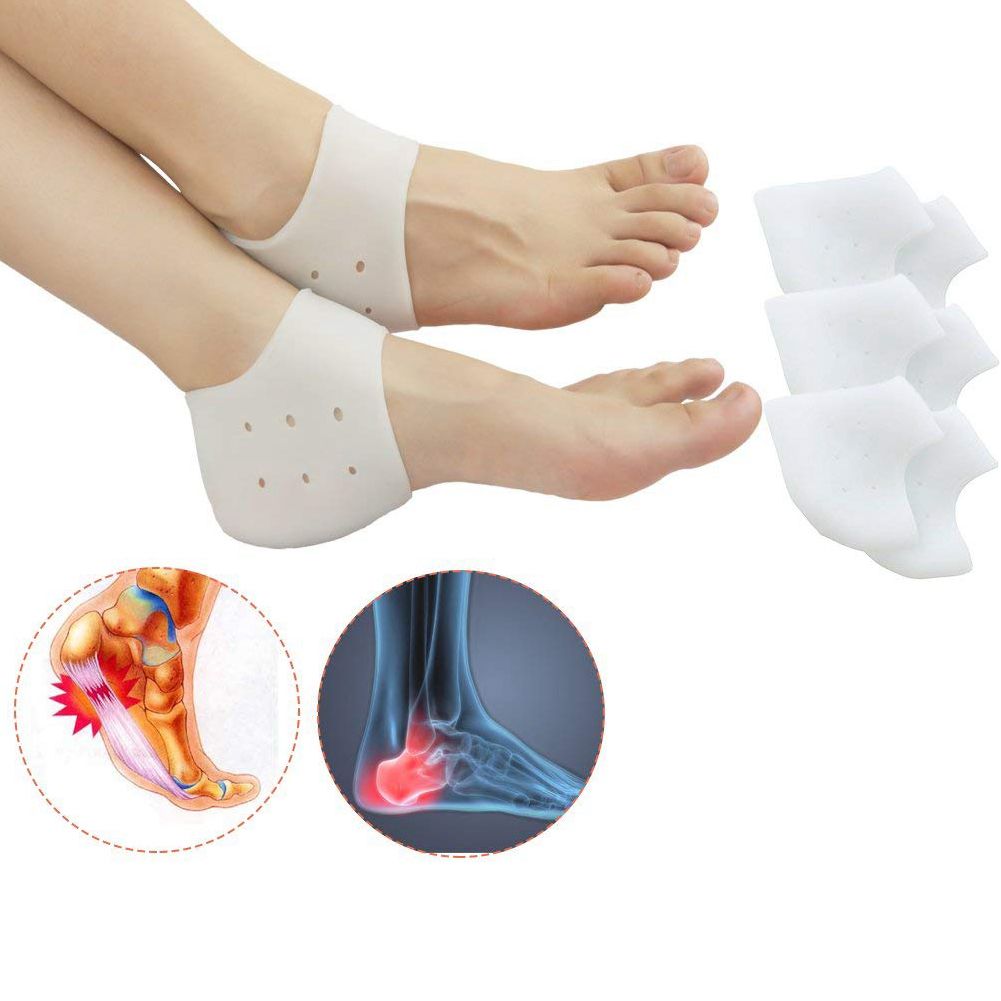 Heel Cups Plantar Fasciitis Inserts, Gel Heel Pads Cushion New Material (3 Pairs) Great for Heel Pain, Heal Dry Cracked H - ebowsos