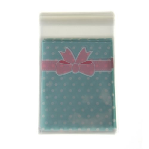 Hot 50 in 1 Pouch Point Blue Bowtie Bag for Candy Sweet Cookie - ebowsos