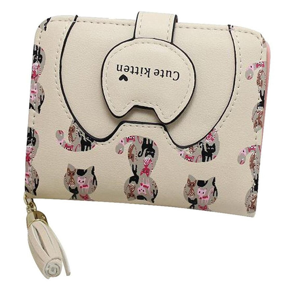 Hot Cute 6 colors Women Cat Purse Short Wallet Bags Handbags Card Holder - ebowsos