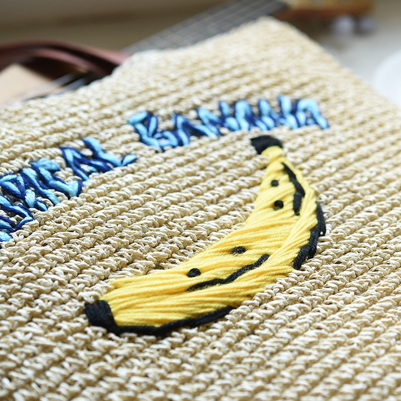 Hot Handmade Bali Beach Bag Bohemian Summer Straw Handbag Rattan Wicker Weaving Travel Women Shoulder Bags - ebowsos