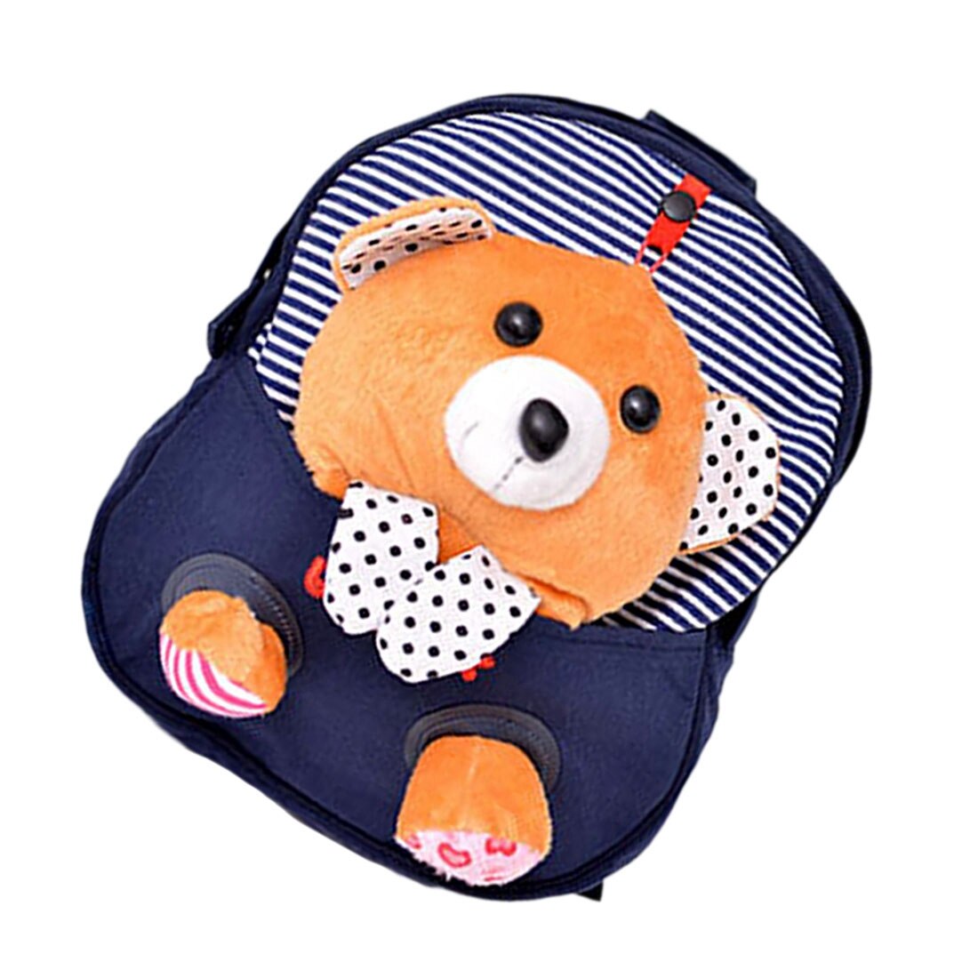 Hot Mini School Bags Backpacks Children Children's backpack Cartoon Bear Doll Printing Backpack For 2-6 Year Kids Blue - ebowsos