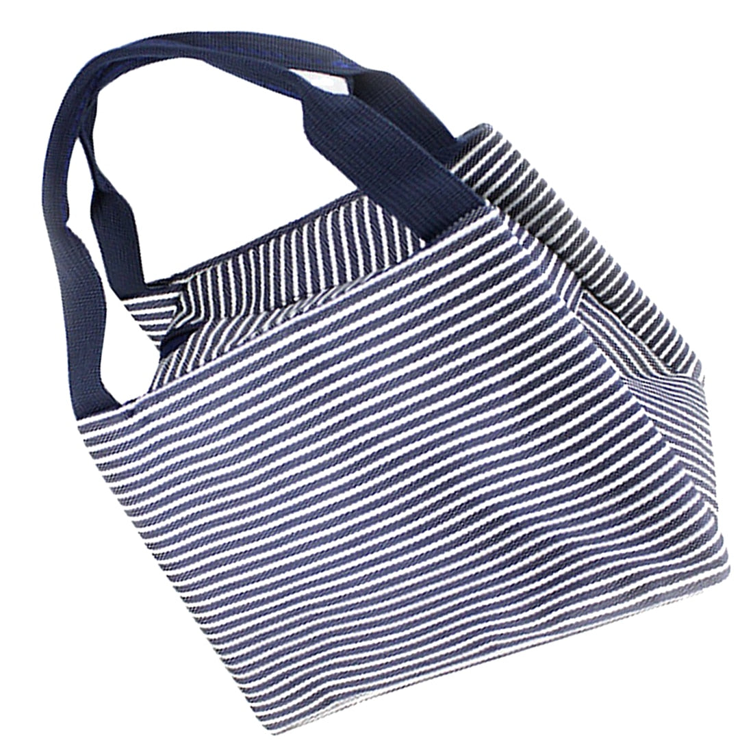 Hot Stripe Lunch Box Carry Bag for Travel Picnic Blue - ebowsos