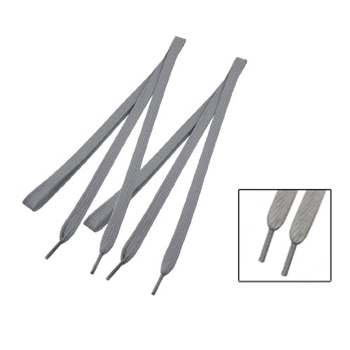Hot StyleNew 2pcs Trainers Plastic Tips 52.4 Long Grey Flat Wide Shoe Laces Strings - ebowsos