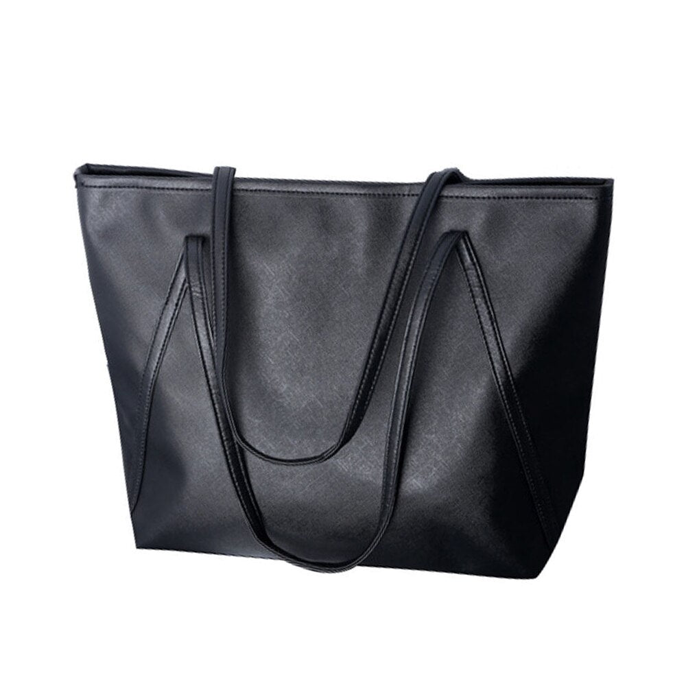 Hot simple leather women increased Messenger Bags Shopping Bag New Color:Black - ebowsos