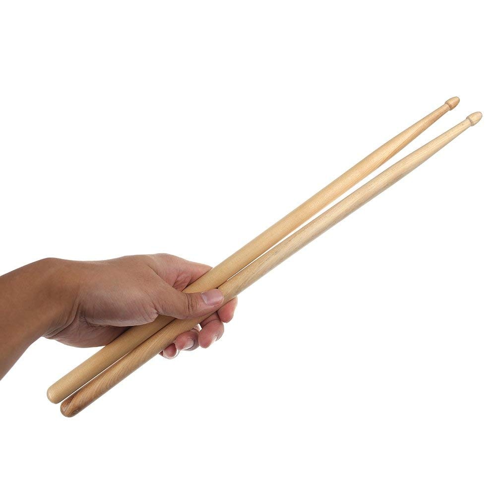 IRIN 4 Pairs 5A Maple Wood Drum Sticks Wood Tip Drumsticks with Drumsticks Bag for Drummers, Beginners, Students - ebowsos