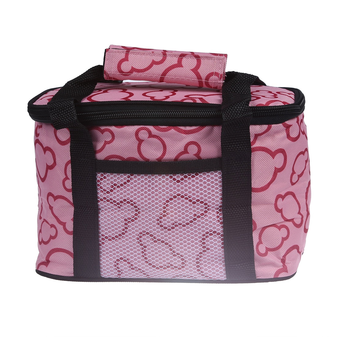 Insulated and Water-Proof Lining Lunch Box Bag Cooler Tote Bag--Pink - ebowsos