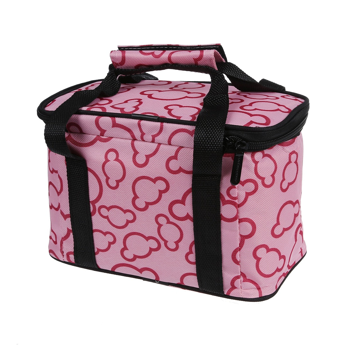 Insulated and Water-Proof Lining Lunch Box Bag Cooler Tote Bag--Pink - ebowsos