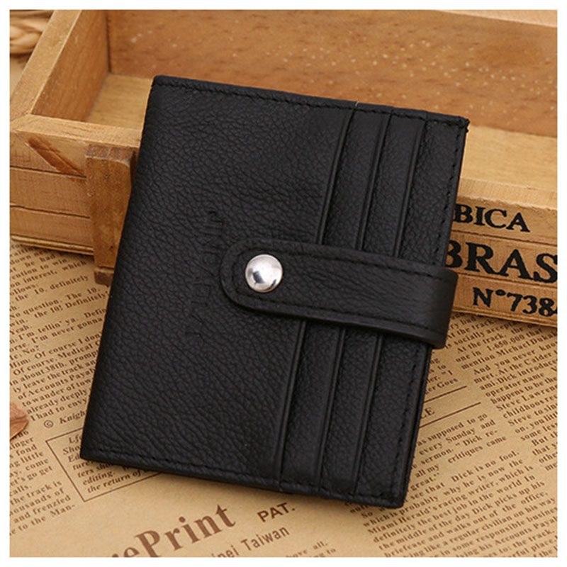 JINBAOLAI New Hasp Leather Company Id Card Holders Black Coffee Slim Credit Card Holder For Unisex Designer(dark brown) - ebowsos