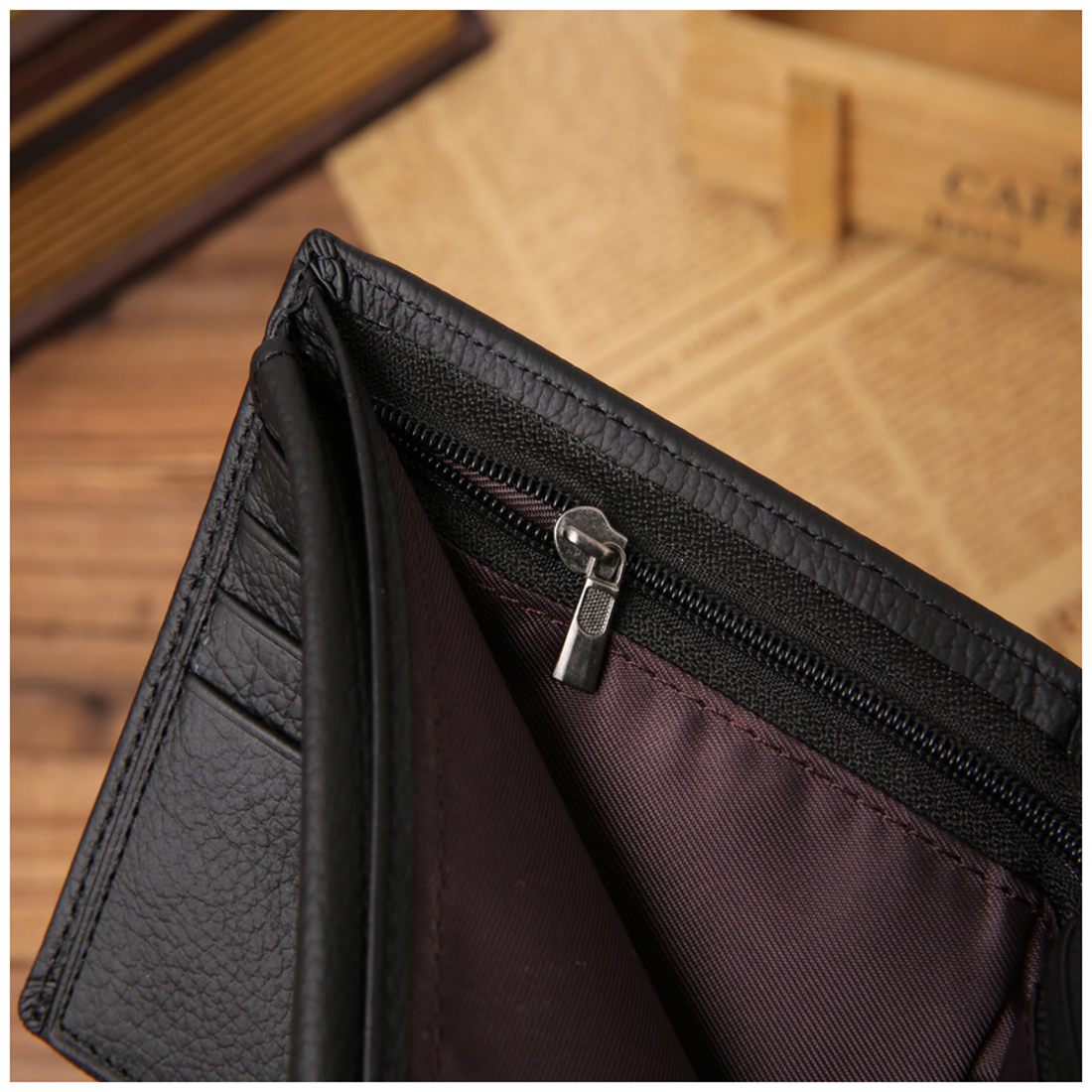 JINBAOLAI Small Short Leather Men's Wallet Male Wallet Bag Wallet Vallet Card Money Persian world Wallet - ebowsos