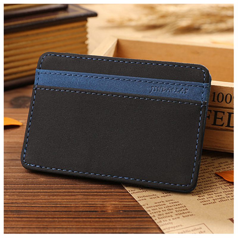 JINBAOLAI slim male magic wallet scrub pu leather purse high quality Magic wallet masculina porte change small wallets(bl - ebowsos
