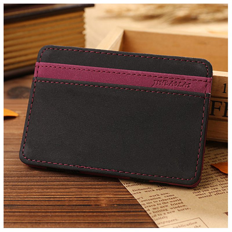 JINBAOLAI slim male magic wallet scrub pu leather purse high quality Magic wallet masculina porte change small wallets(bl - ebowsos