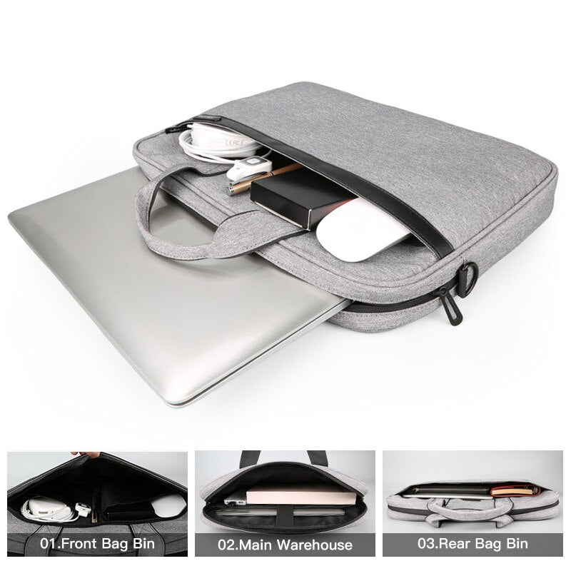 KINGSONS Laptop Sleeve Bag Waterproof Notebook Tablet Bags Case Messenger Shoulder for Men - ebowsos