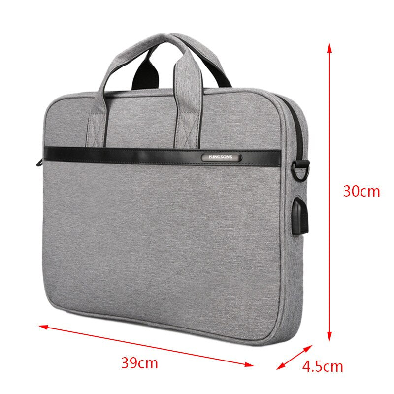 KINGSONS Laptop Sleeve Bag Waterproof Notebook Tablet Bags Case Messenger Shoulder for Men - ebowsos