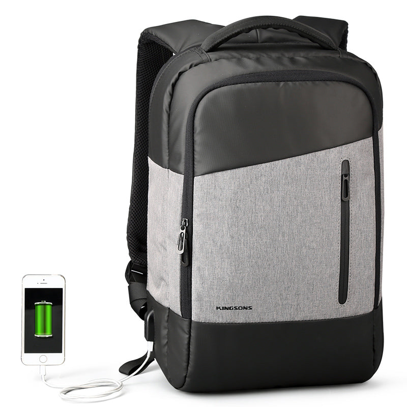 Kingsons Fashion Men USB Recharging Phone Sucking Backpacks Daily Casual Daypacks Travel Backpack - ebowsos