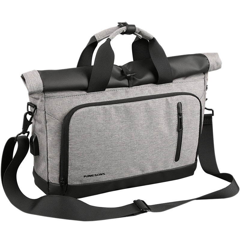 Kingsons Genuine Nylon bag Business Men bags Laptop Tote Briefcases Crossbody bags Shoulder Handbag Men's Messenger Bag - ebowsos