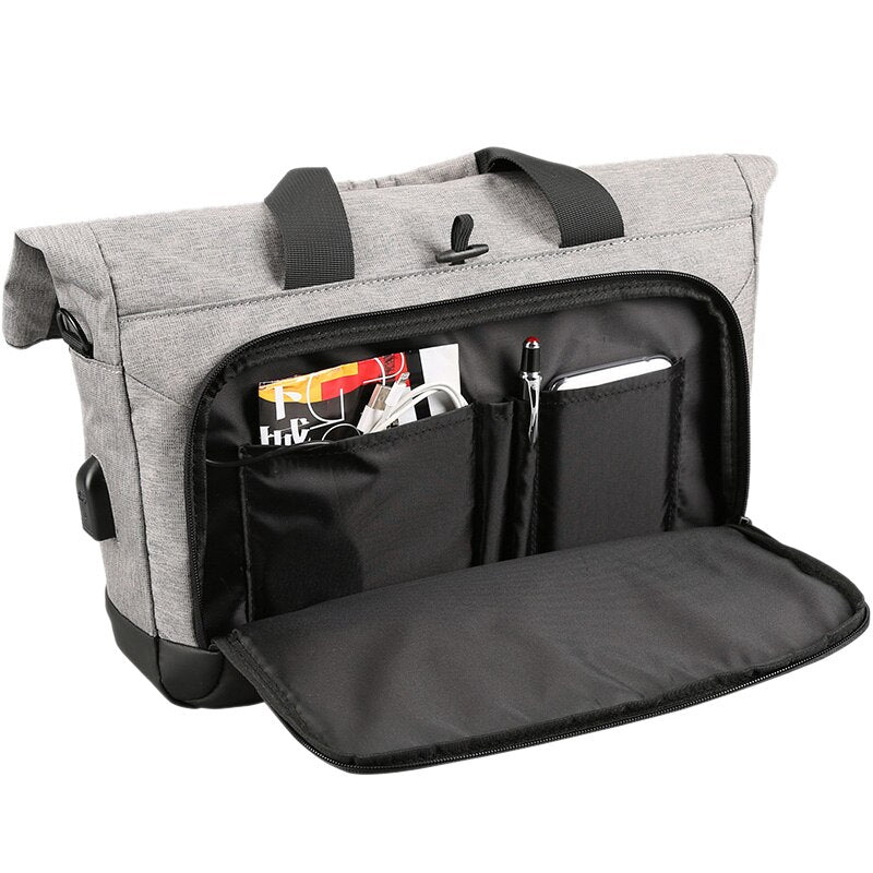 Kingsons Genuine Nylon bag Business Men bags Laptop Tote Briefcases Crossbody bags Shoulder Handbag Men's Messenger Bag - ebowsos