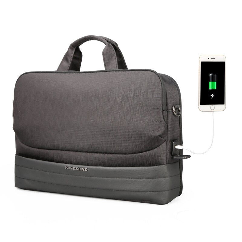 Kingsons New Men 15.6 Inch Laptop Briefcase Bag Handbag Mens Polyester Briefcase Men's Office Bags Business Computer Bags - ebowsos