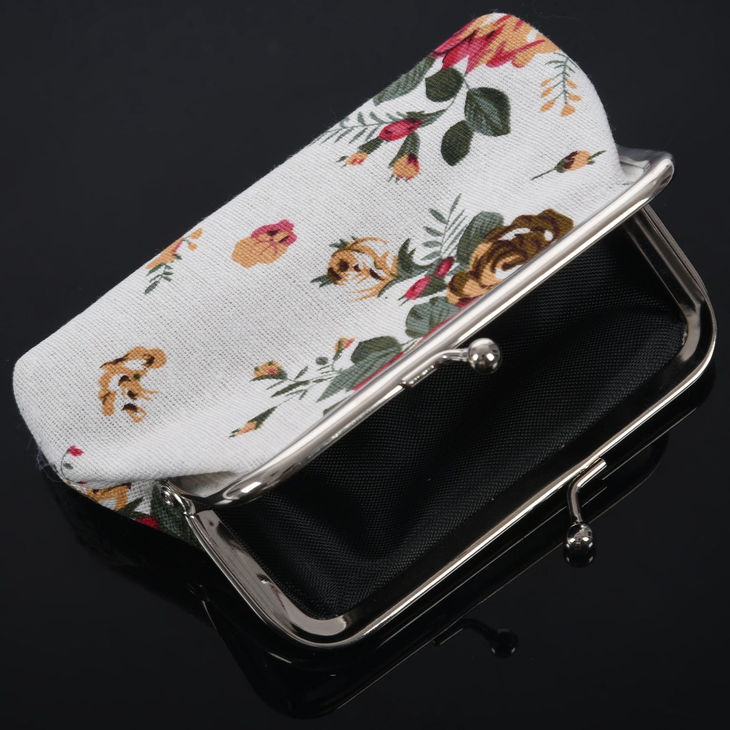 Latest Women Girl Retro Rose Flowers Printed Hasp Canvas Coin Purse Wallets Buckle Pouch Mini Bag Gift Super Hero - ebowsos