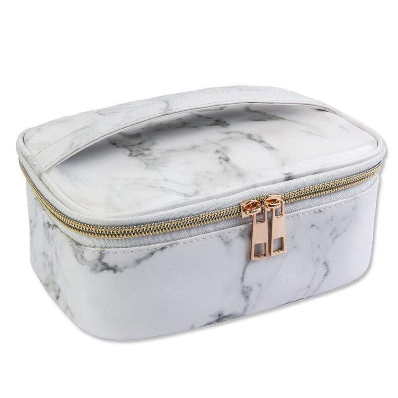 Marble Makeup Bag Portable Travel Cosmetic Bag Organizer Multifunction Case With Gold Zipper Toiletry Bag For Woman (7.95 - ebowsos