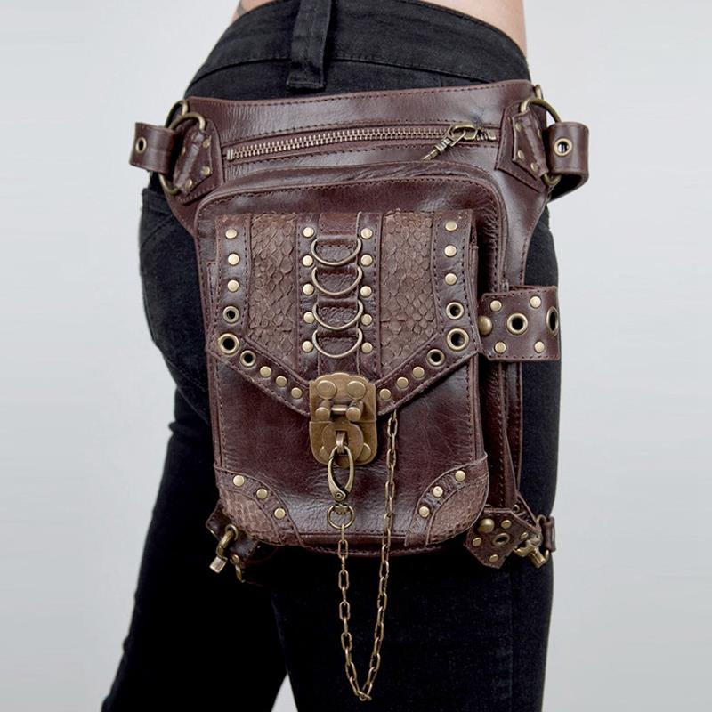 Men Women Steampunk Fanny Packs Multi-Purpose Drop Leg Arm Bag Pack Hip Belt Waist Messenger Shoulder Bag Wallet Purse Po - ebowsos