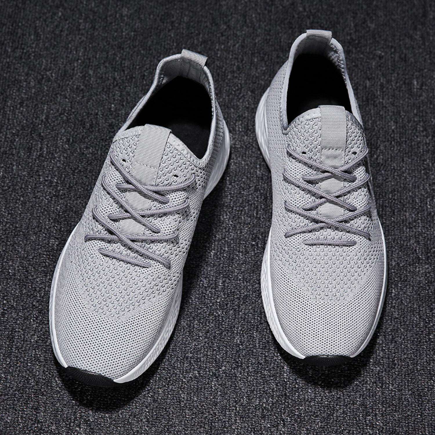Men's Running Shoes Red Mesh Breathable Male Shoes Lace Up Sneakers adult male tennis Sports Shoes - ebowsos