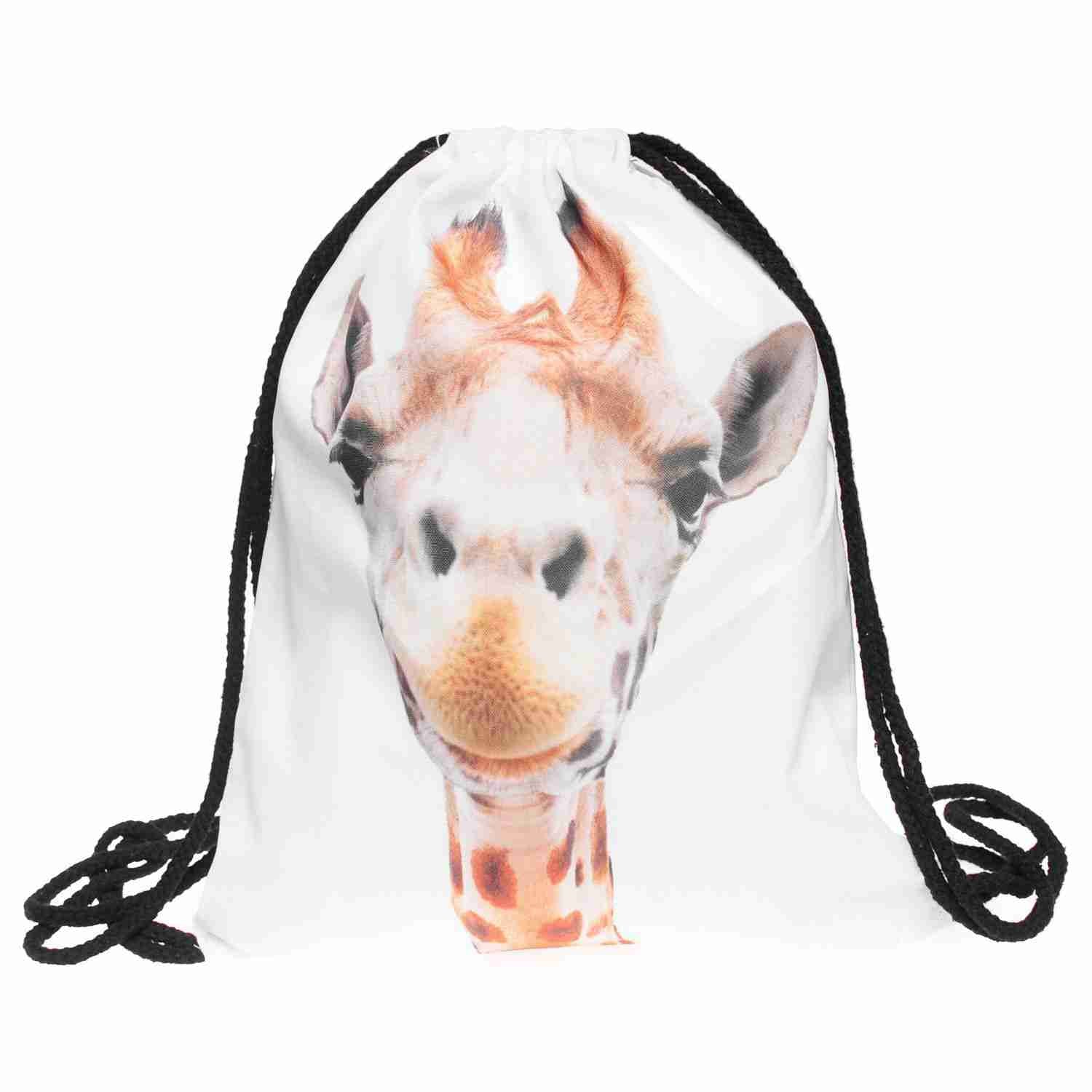 Men's Women's Kids bag Teenage Drawstring Bag Shoulder School Backpack Rucksack backpack String Travel Gym (Deer head ) - ebowsos