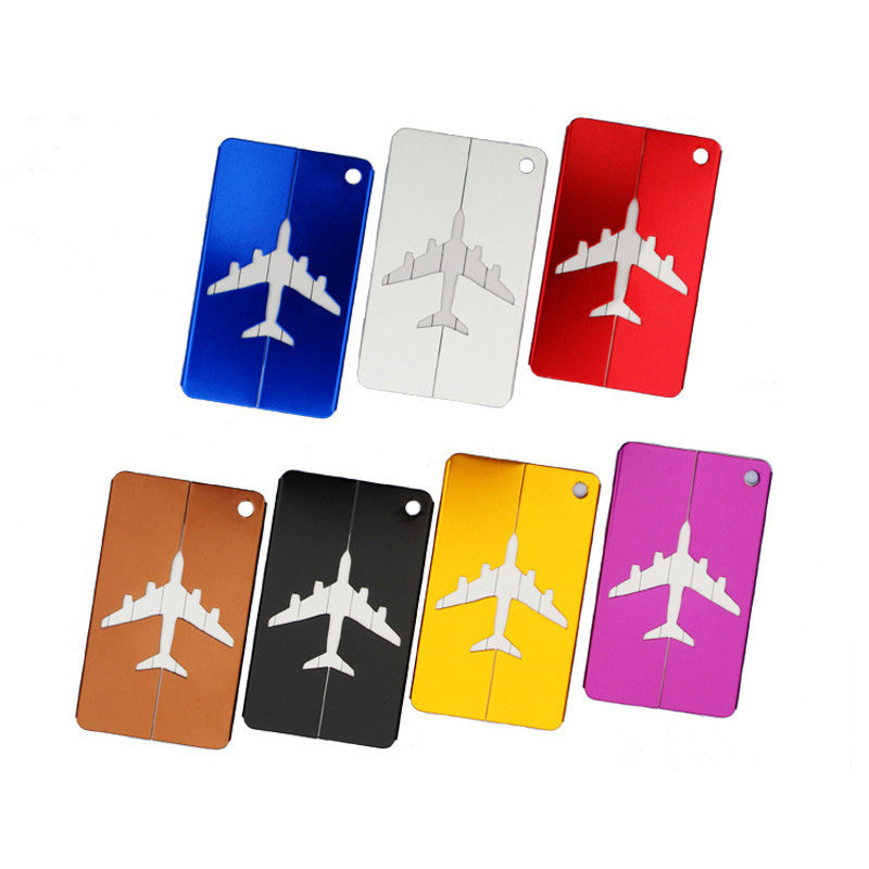 Metal Travel Bag Tags Luggage Tag Boarding Creative Card Aircraft Luggage Tags Suitcase ID Address Name Tag - ebowsos