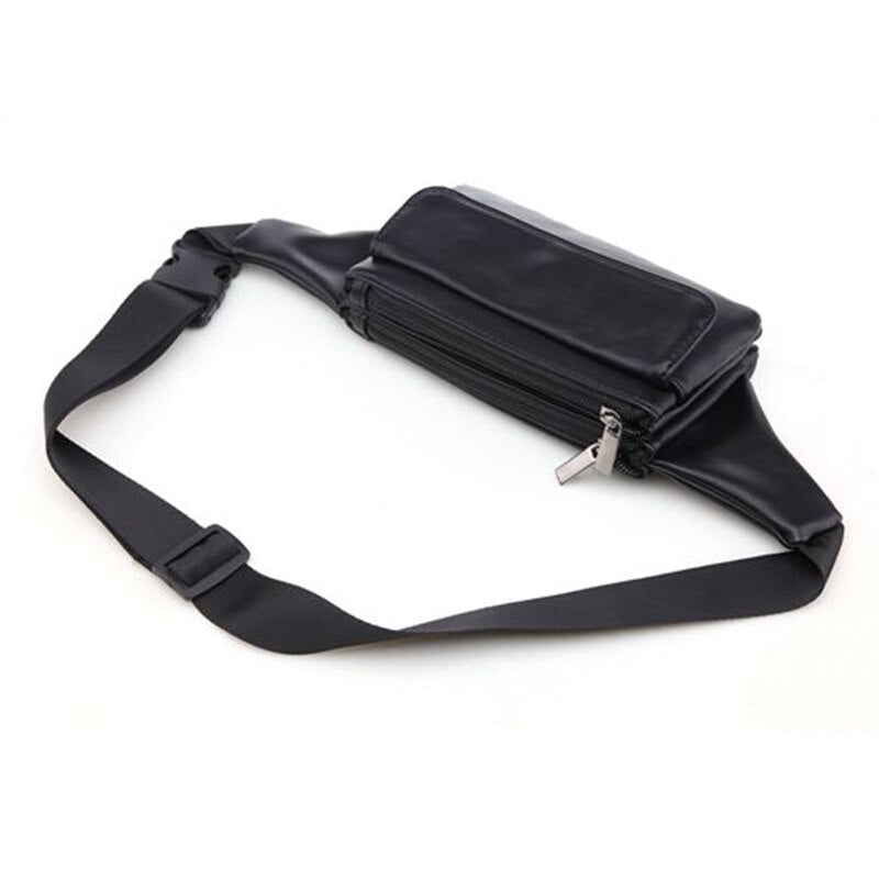 Multiple interlayer Fashion Solid Fanny Bag Black Female Adjusted Belt Bag Ladies Casual Waist Pack - ebowsos