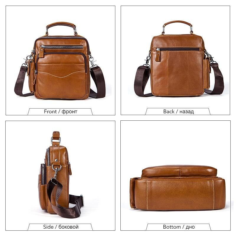 Mva Business Casual Bag Leather Crossbody Bag Vertical Shoulder Bag Fashion Men'S Bag Leather Briefcase - ebowsos