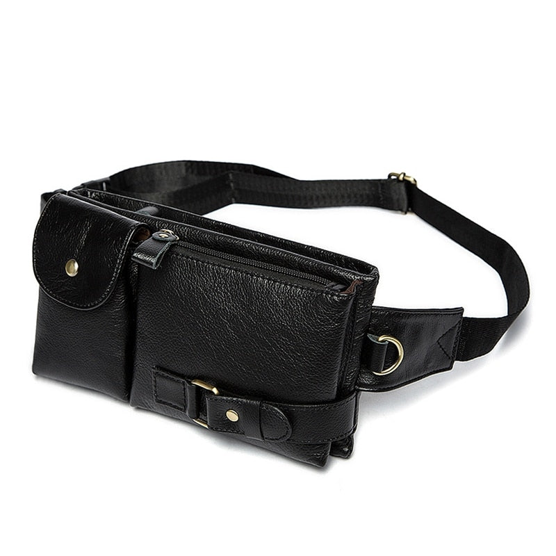 Mva Men'S Pockets Leather Pockets Phone Bag Purse Retro Casual Pockets - ebowsos
