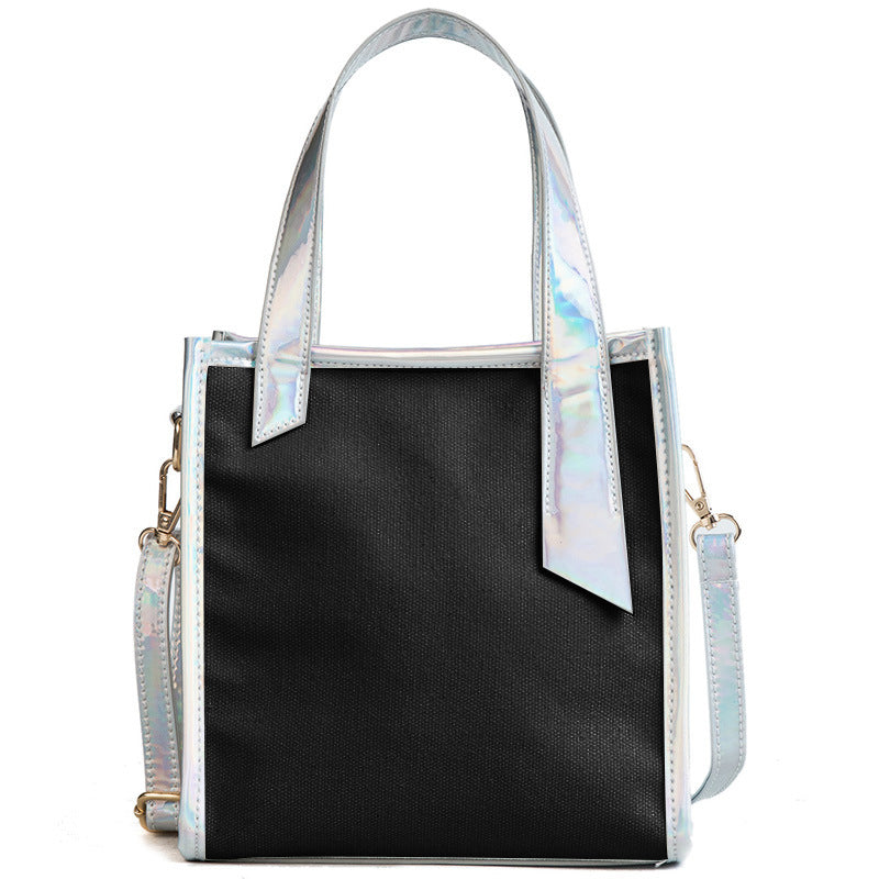 NEW Women Bucket Bag PVC&canvas Shoulder Bag Laser Handbag zipper Totes - ebowsos