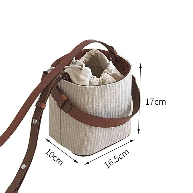 New Bucket Bag Beach Handbag Weave Korean Version Shoulder Messenger Bag Portable Crossbody Bag - ebowsos
