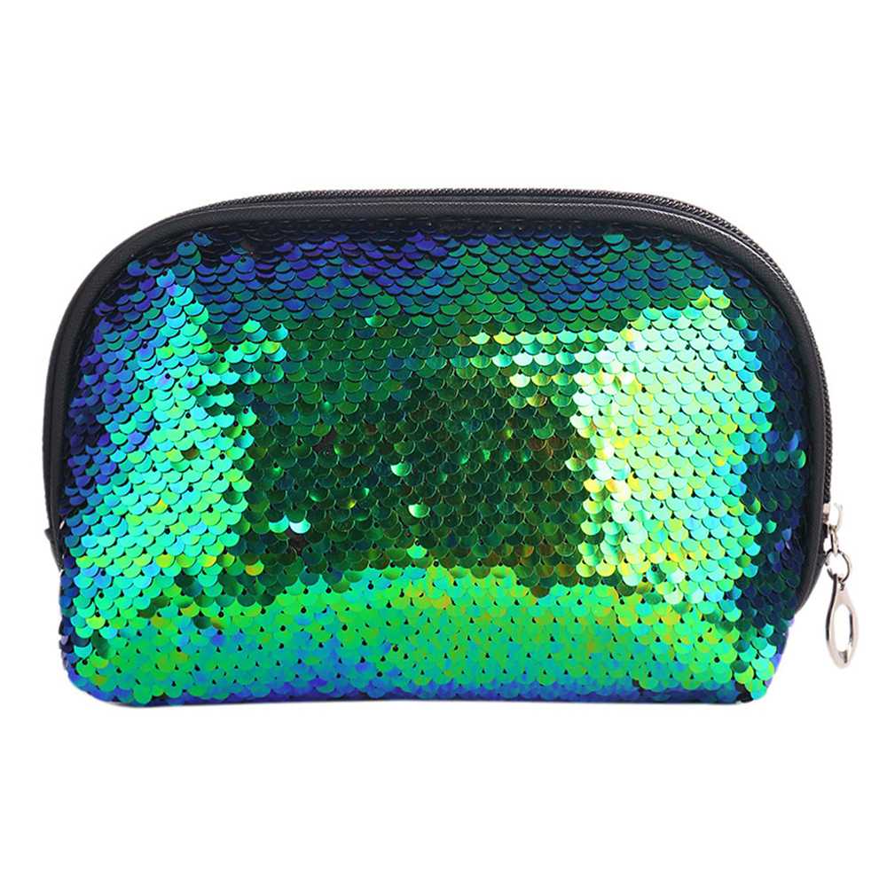New Fashion Mermaid Sequin Pencil Case Cosmetic Makeup Coin Pouch Storage Zipper Purse Hot Cosmetic Bags - ebowsos