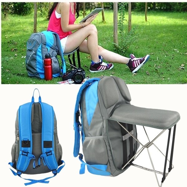 New Fashion Outdoor Multi-function Foldable Chair Backpack for Traveling, Hiking, Camping, Fishing - ebowsos