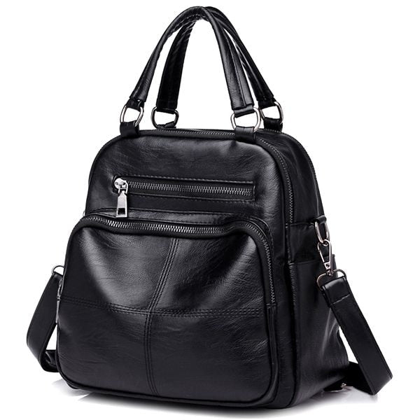 New Fashion Woman Backpack Leather Brands Female Backpacks High Quality Schoolbag Backpack Elegant - ebowsos
