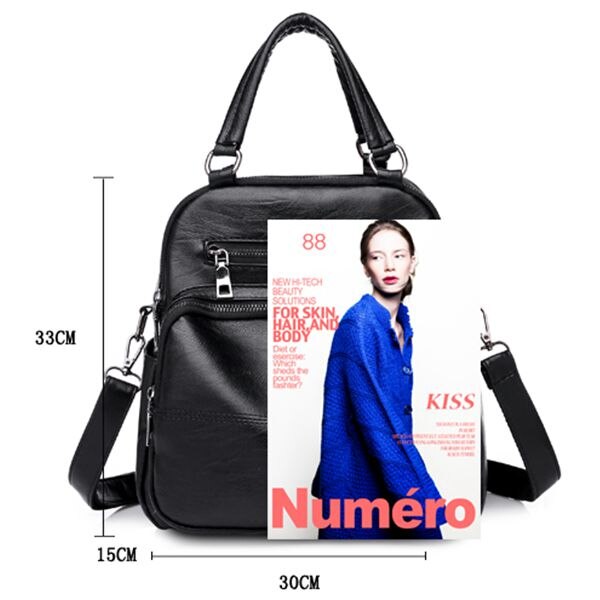 New Fashion Woman Backpack Leather Brands Female Backpacks High Quality Schoolbag Backpack Elegant - ebowsos