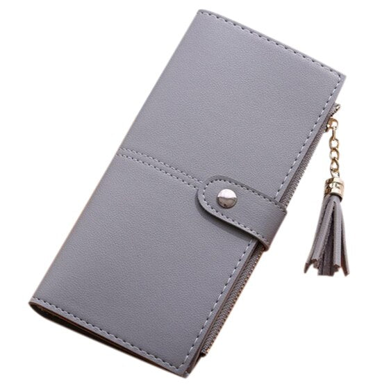 New Fashion Women Simple Long Wallet Tassel Coin Purse Card Holders - ebowsos