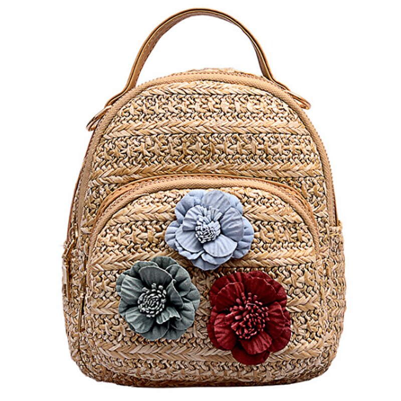New Korean Version Of Straw Small Backpack Fashion Casual Backpack Wild Travel Backpack - ebowsos
